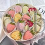 Клубничный набор "Любимой" в круглой коробке
